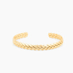 gold braided open cuff bracelet