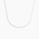 classic silver herringbone necklace in stainless steel, sleek and water-resistant