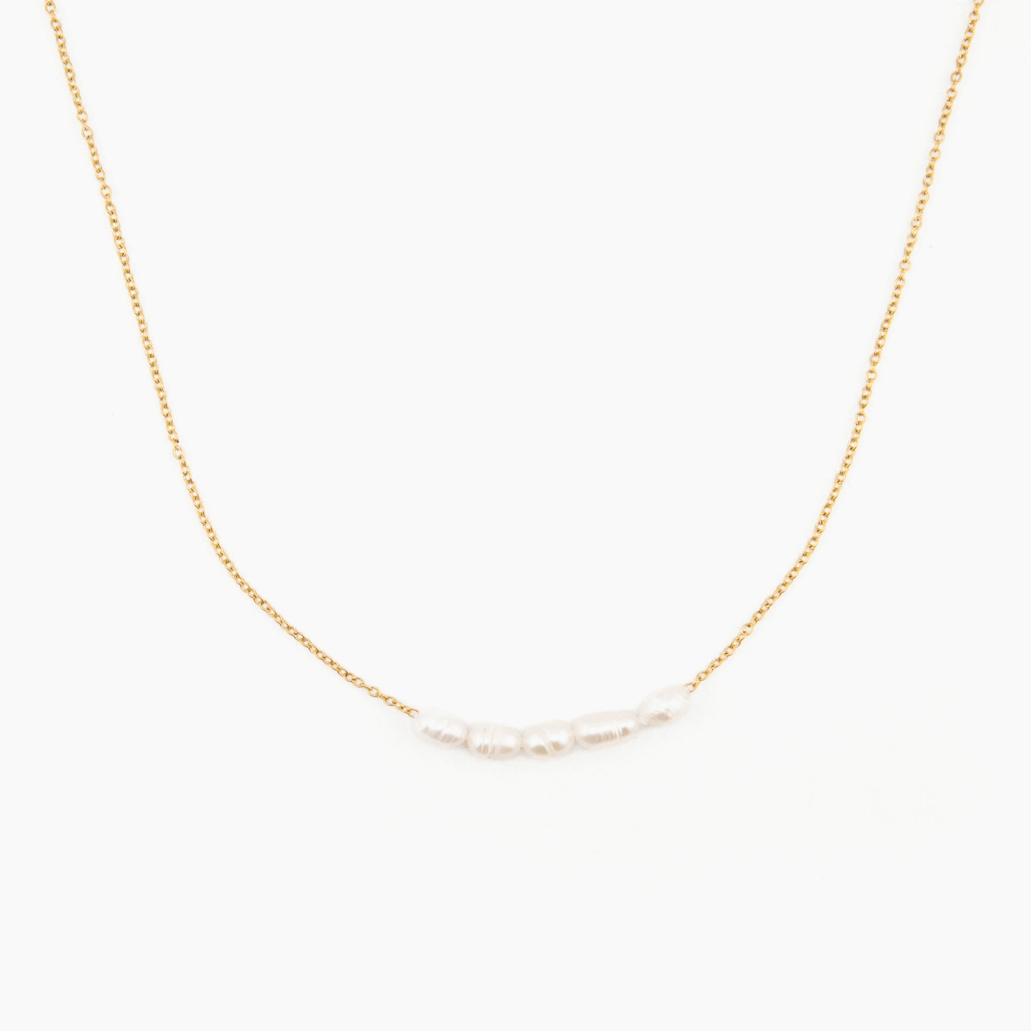 freshwater pearl choker necklace in stainless steel