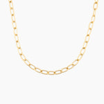 gold textured link necklace in stainless steel, bold and modern design