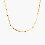 stainless steel gold choker necklace featuring oval beads