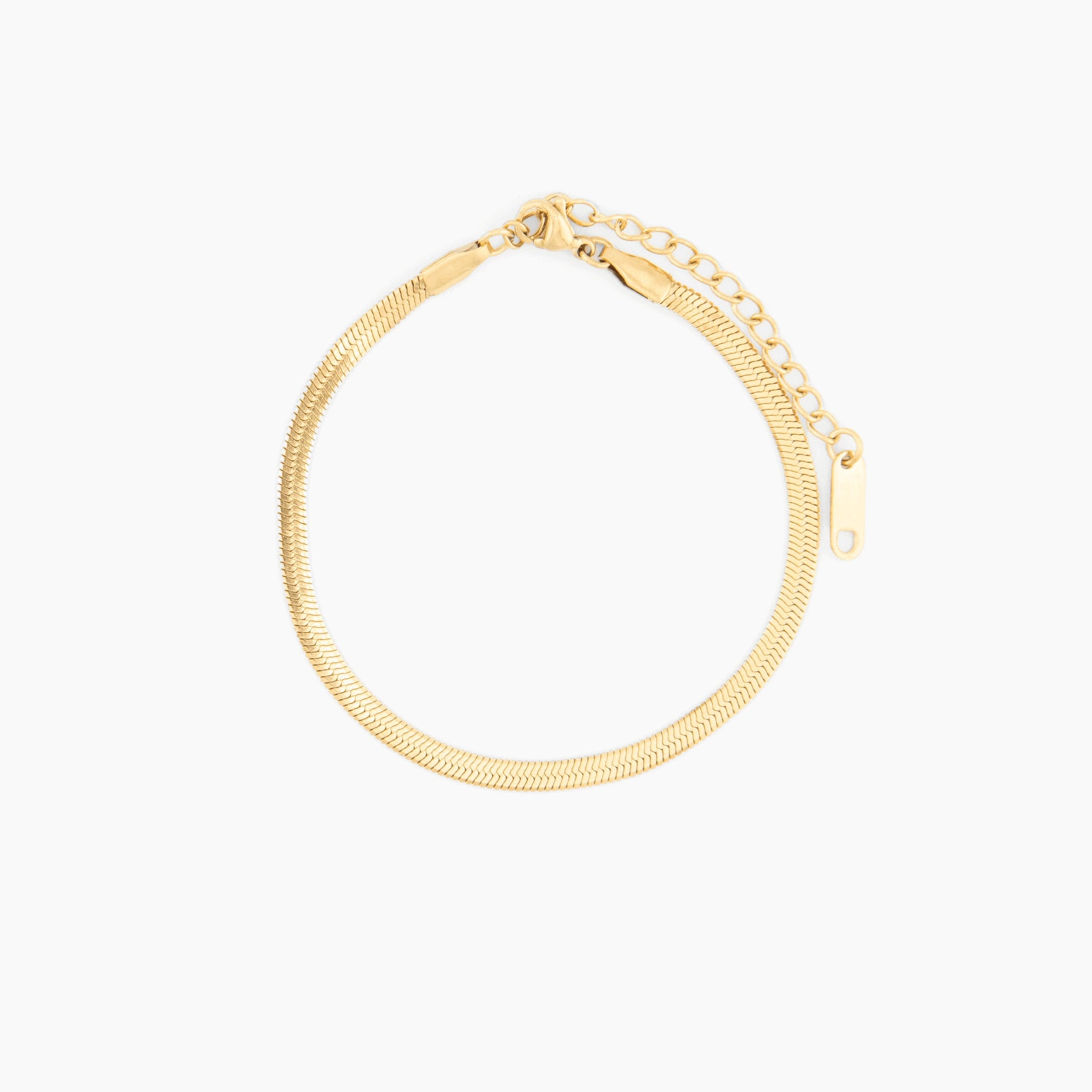 gold herringbone layered chain bracelet for women