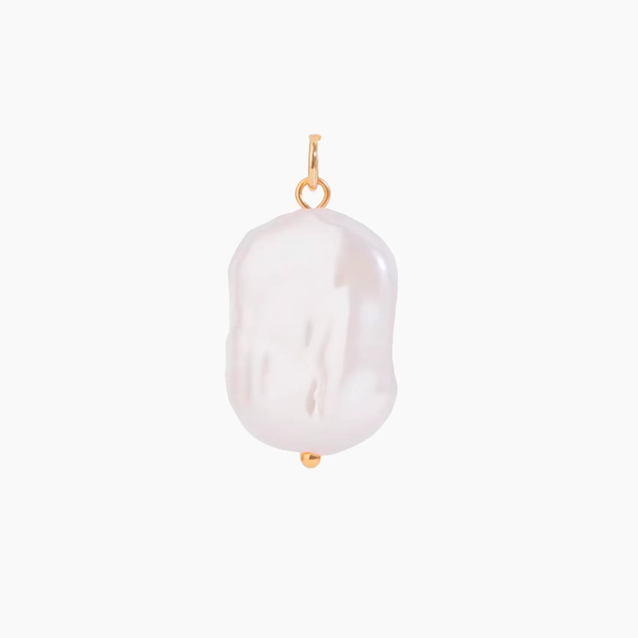 Large baroque pearl charm on a white background