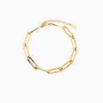 gold rectangular link modern chain bracelet