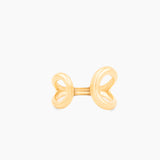 gold open-front sculptural ring in stainless steel with 18K PVD finish