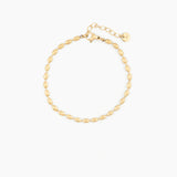 gold bracelet with polished oval beads