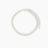 silver beaded bracelet with adjustable clasp