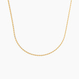 slim twisted rope chain necklace in stainless steel, lightweight and elegant design